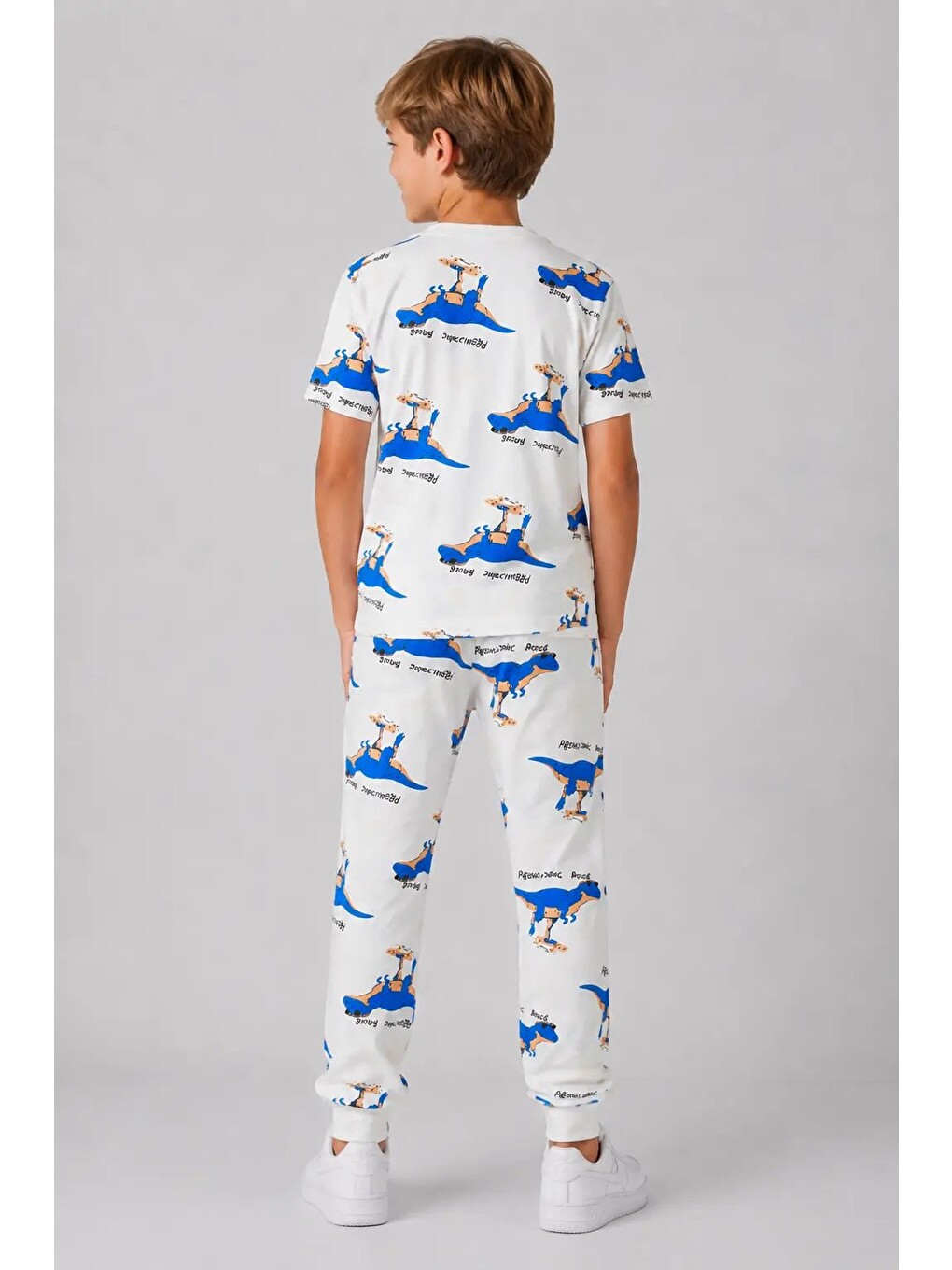 Mavi Desenli Erkek Çocuk Pijama Takımı 91101-3