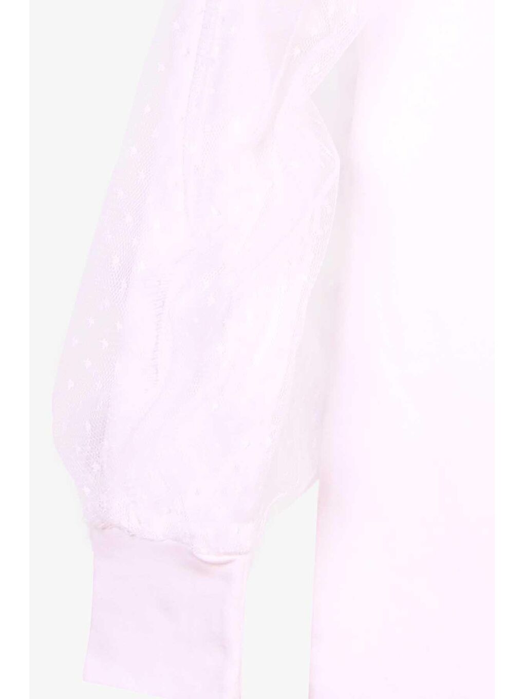 Kız Çocuk Bluz Kolları Tül Detaylı Ekru (8-12 Yaş)-1