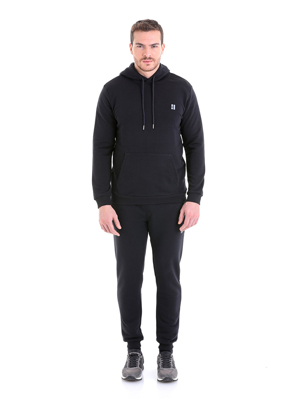 Hatemoğlu Lacivert Regular Fit Düz Pamuklu Kapüşonlu Kanguru Cepli Sweatshirt - 3