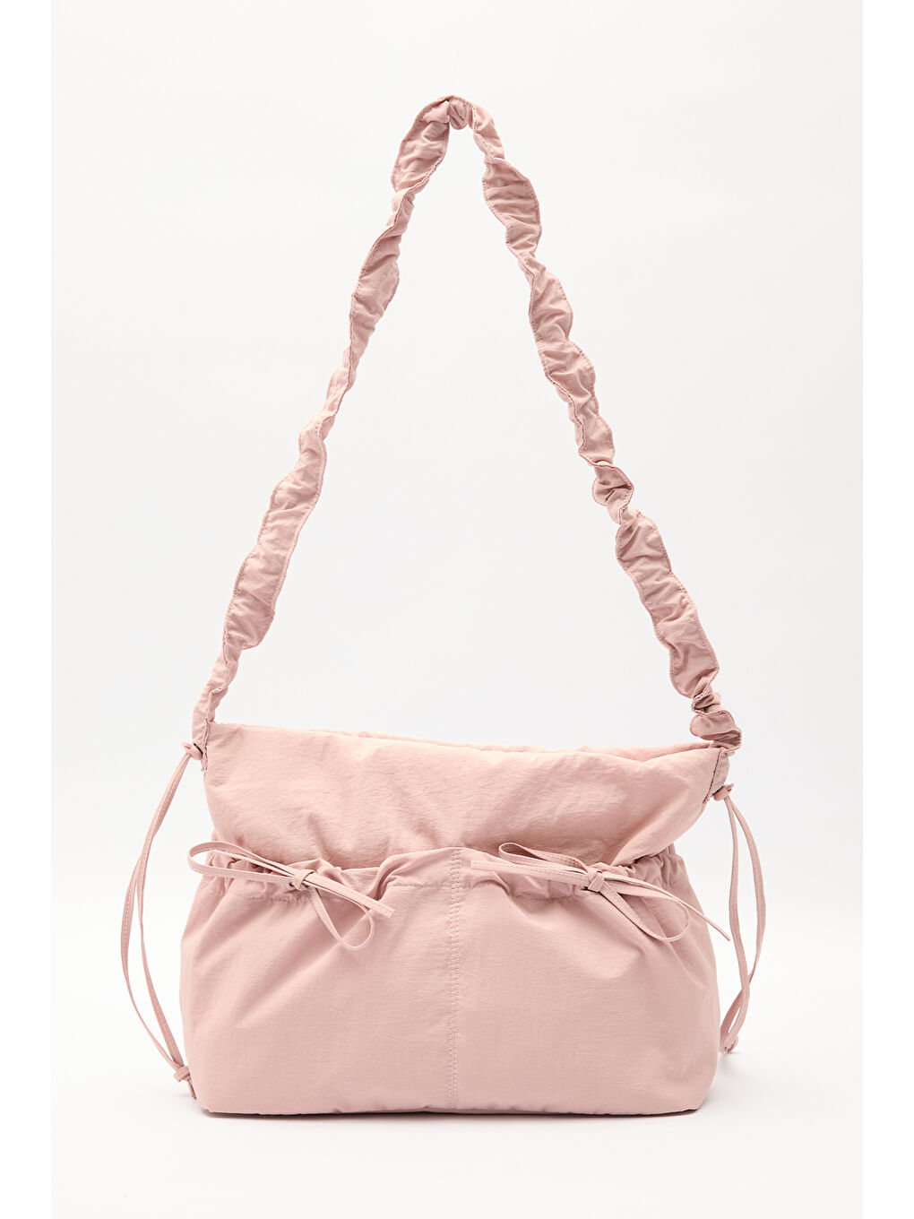 Büzgü Detaylı Tote Çanta Pembe-2