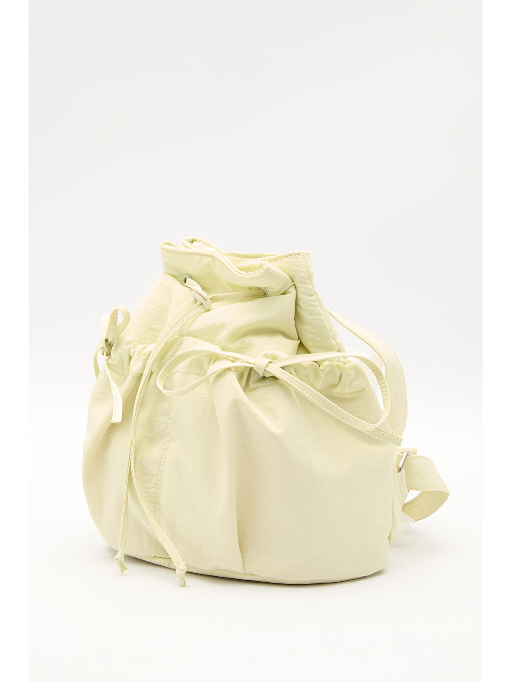 Büzgü Detaylı Sırt Çantası Sarı-2