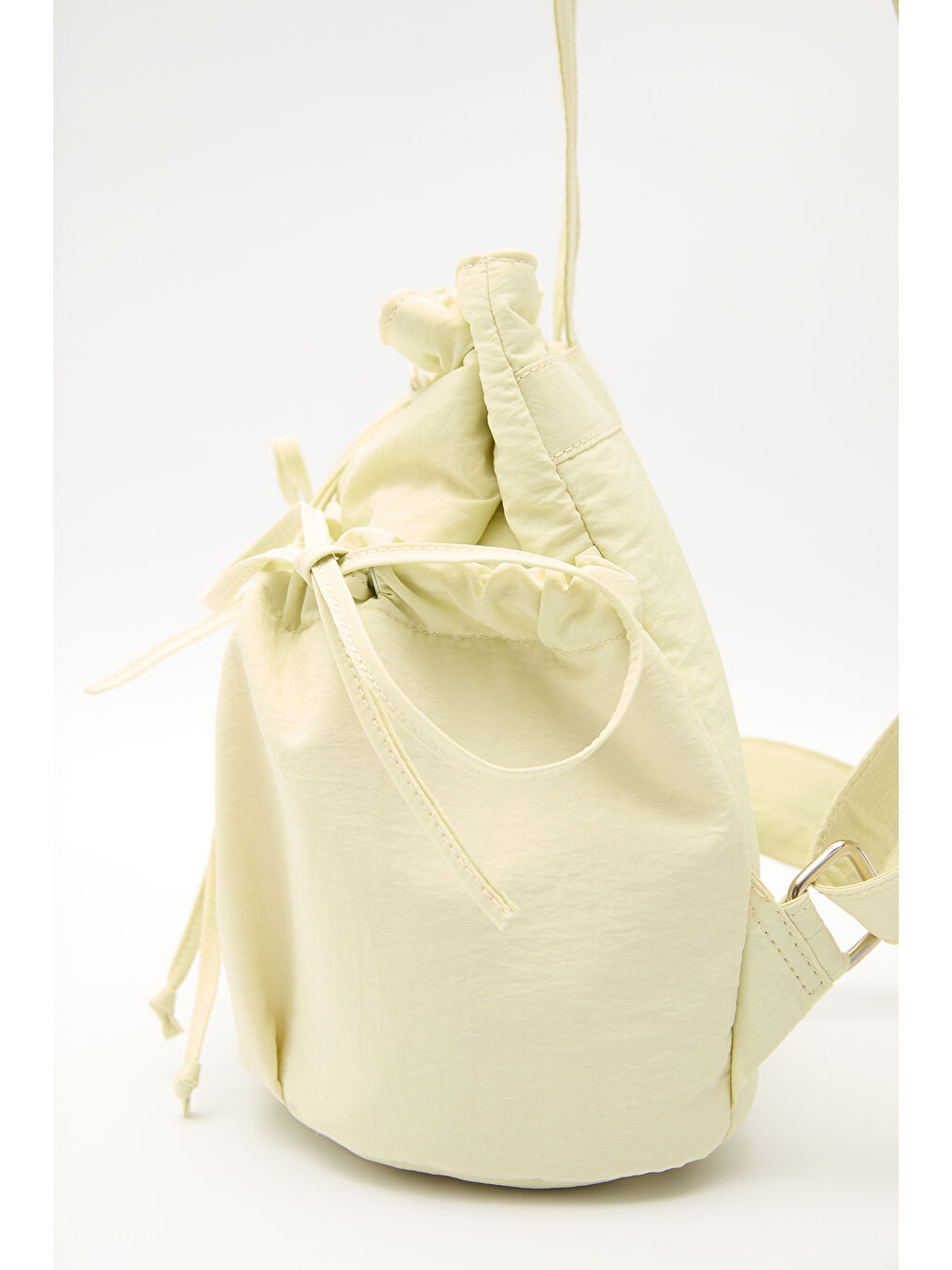 Büzgü Detaylı Sırt Çantası Sarı-3