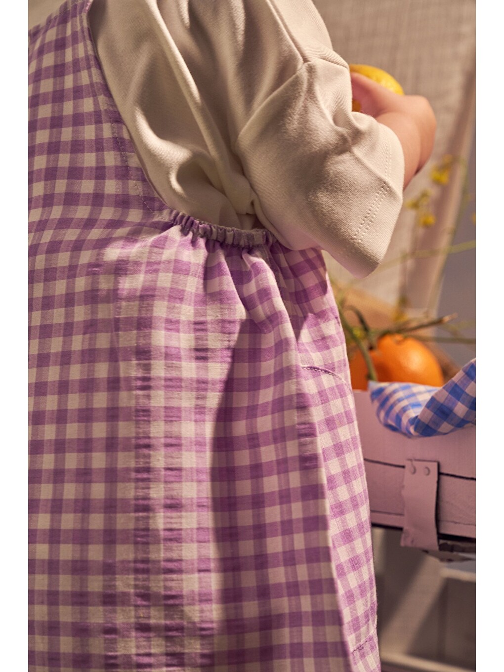 Lila Daisy Picnic Serisi Cepli Salopet-6