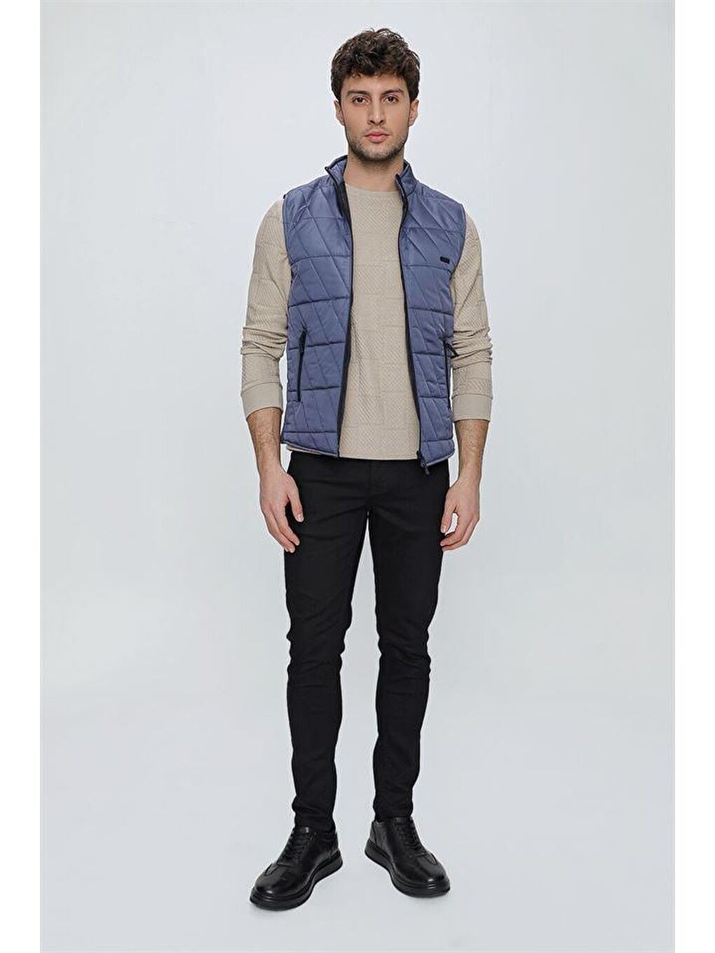 İMZA Indigo İndigo Mavi Dik Yaka Kapitone Casual Şişme Yelek 1009225153