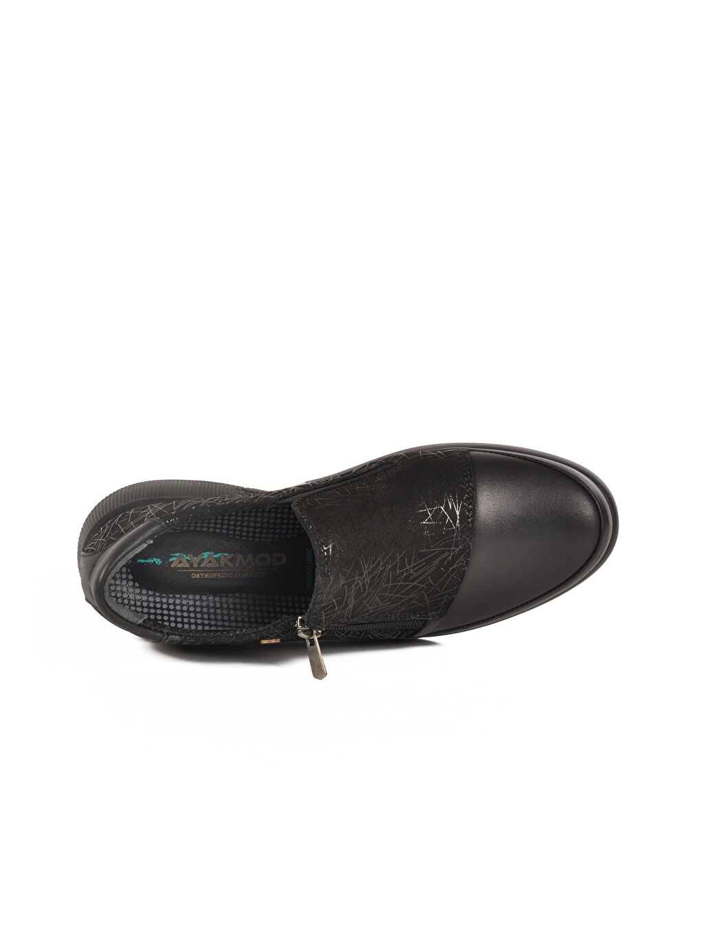 Siyah Hakiki Deri Ortopedik Kadın Casual Ayakkabı 3515 Z-3