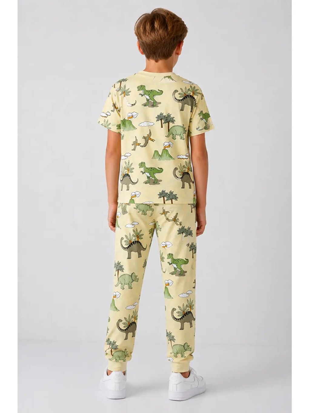 Yeşil Desenli Erkek Çocuk Pijama Takımı 91101-1