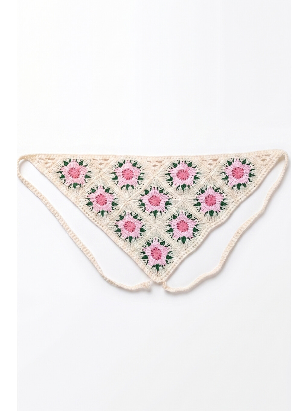 Pembe Kiraz Çiçeği Desenli Kız Çocuk Bandana