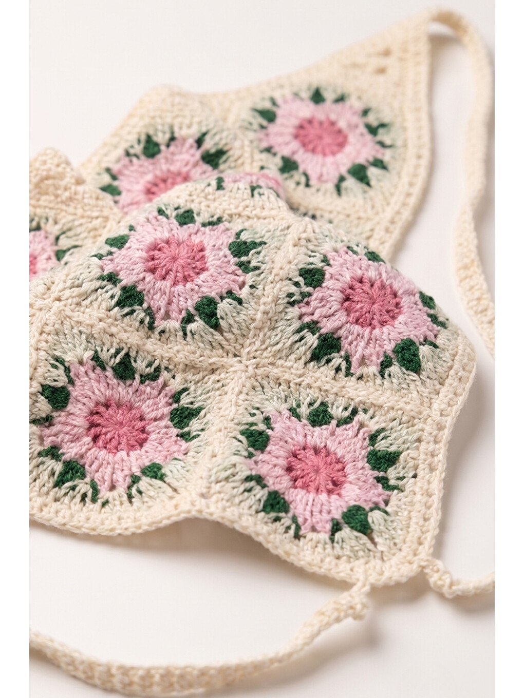 Pembe Kiraz Çiçeği Desenli Kız Çocuk Bandana-2