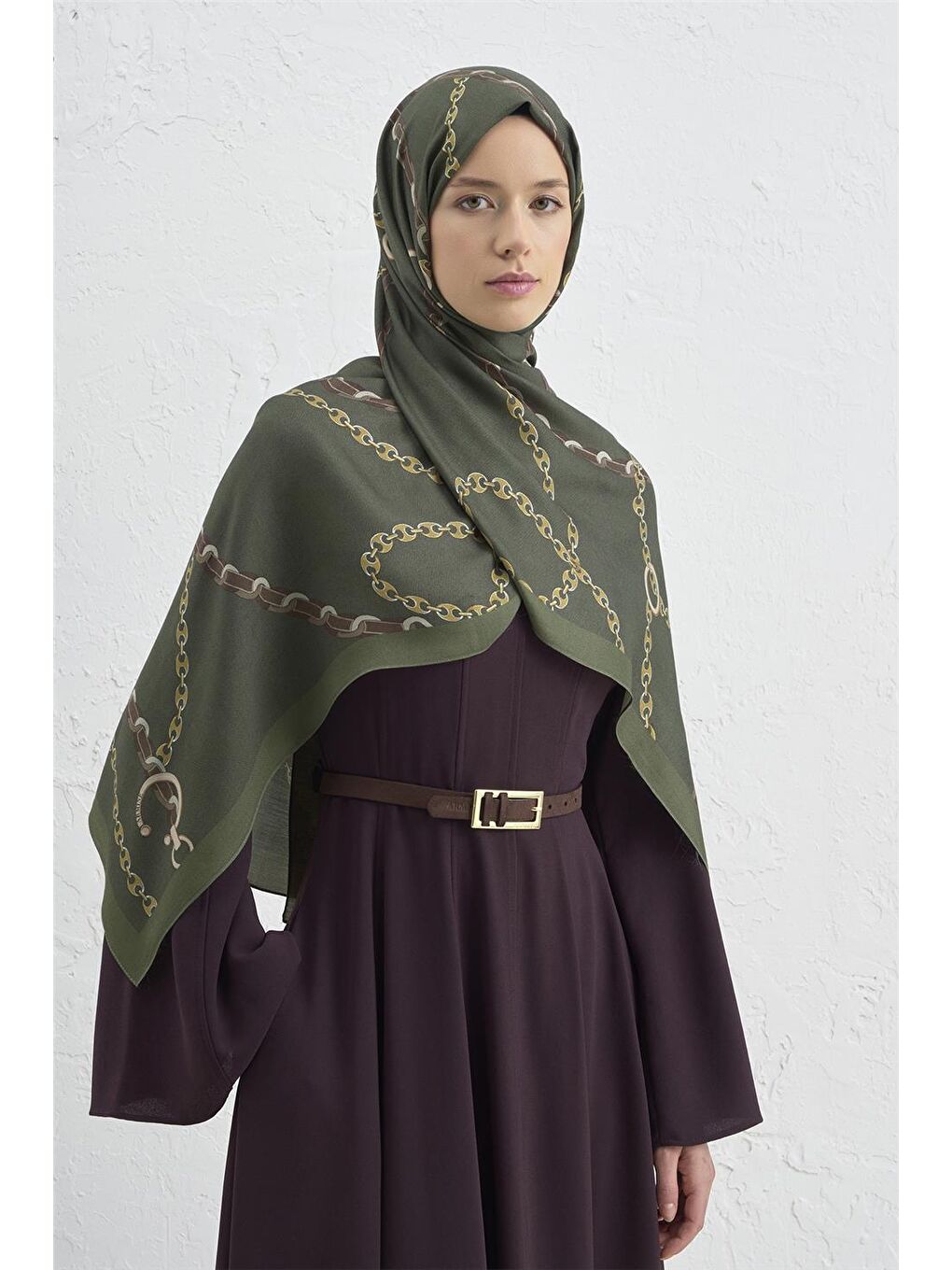 Haki İpek Zincir Şal 2 04-2
