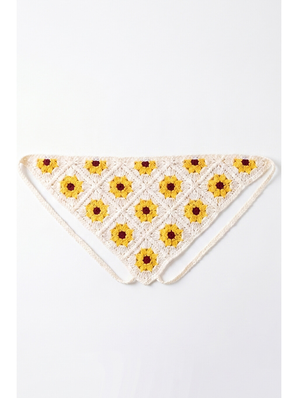Sarı Ayçiçeği Desenli Kız Çocuk Bandana