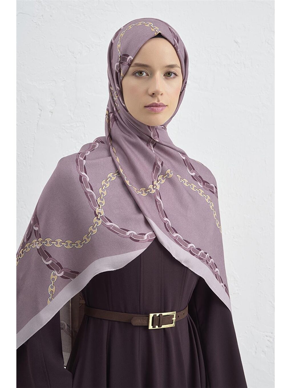 Mor İpek Zincir Şal 2 07-1