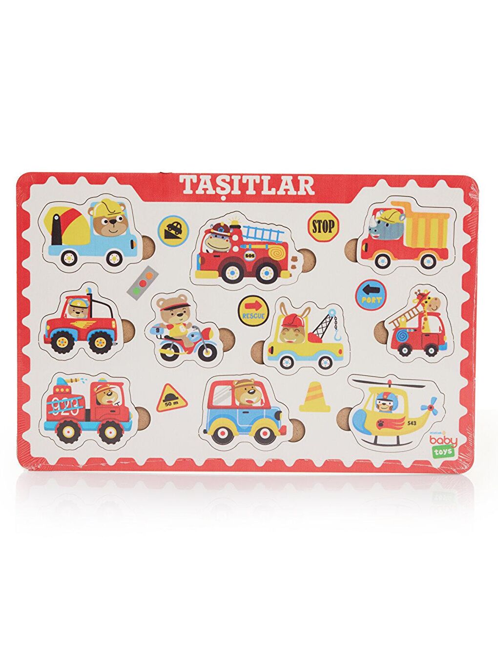 Baby Toys Karışık Ahşap Arabalar Bebek Puzzle