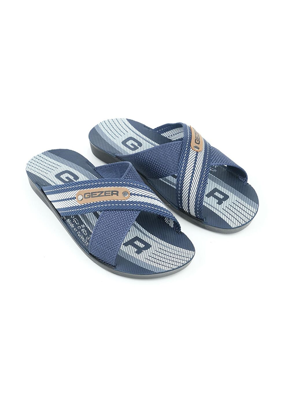 Lacivert Yazlık Star PU Erkek Ev Bahçe Günlük Terlik-1