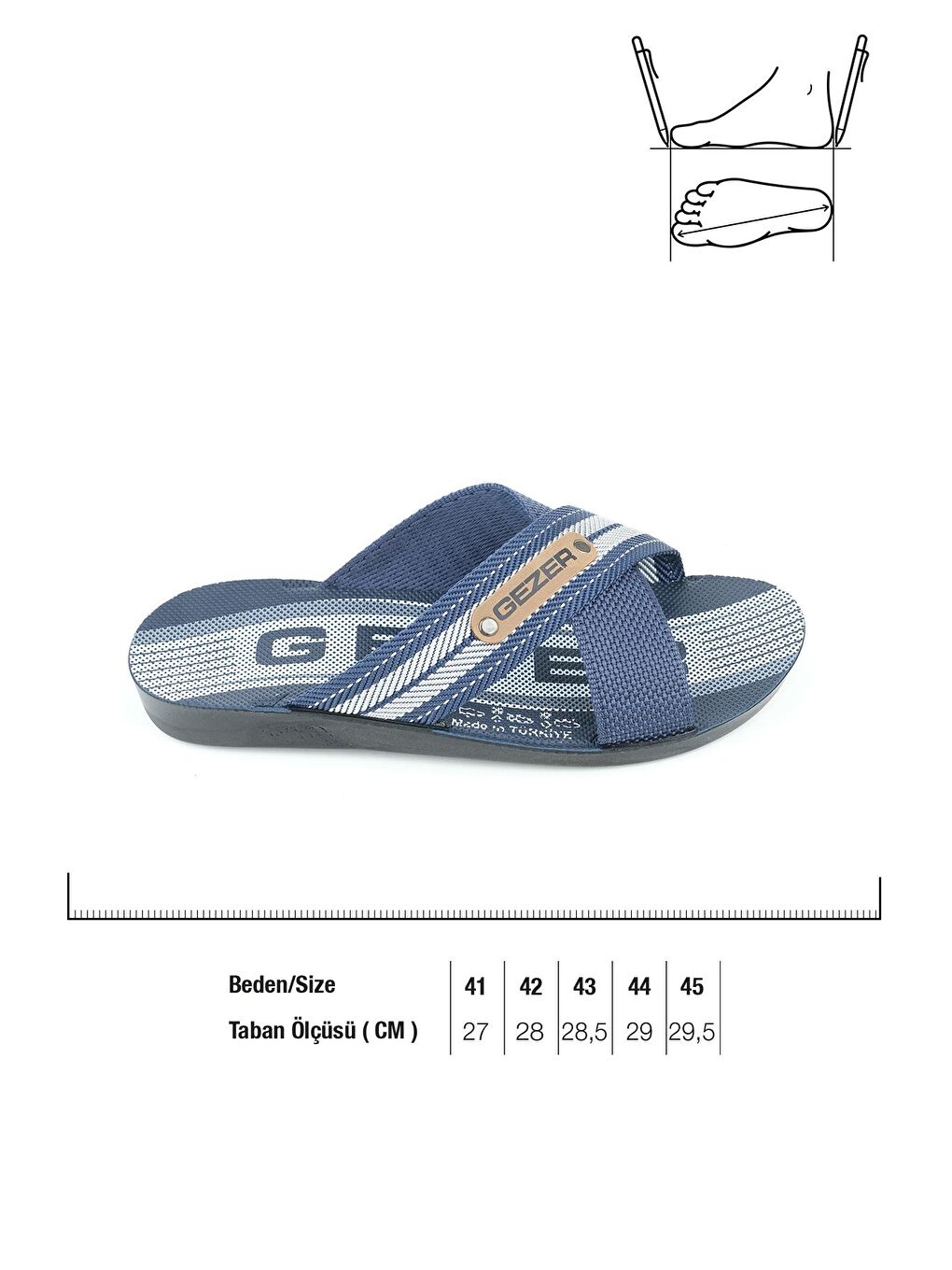 Lacivert Yazlık Star PU Erkek Ev Bahçe Günlük Terlik-4