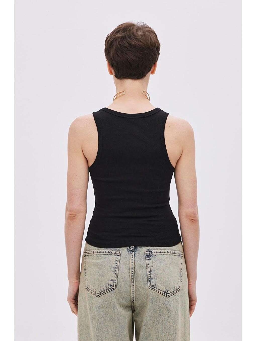 Siyah Havuz Yaka Fitilli Atlet-4