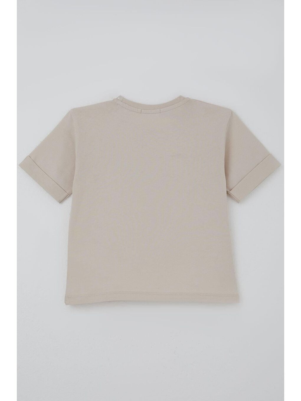 Erkek Çocuk Şortlu Takım Yazı Baskılı Bej (3-7 Yaş)-3