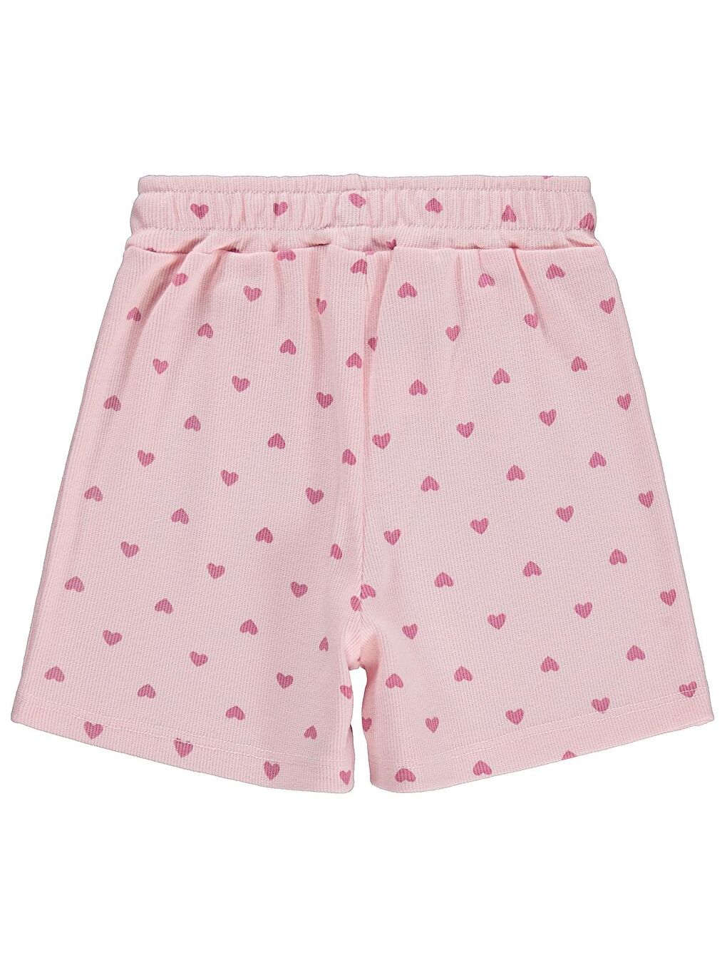 Pembe Girls Kalp Baskılı 6-9 Yaş Şort - Pudra-1