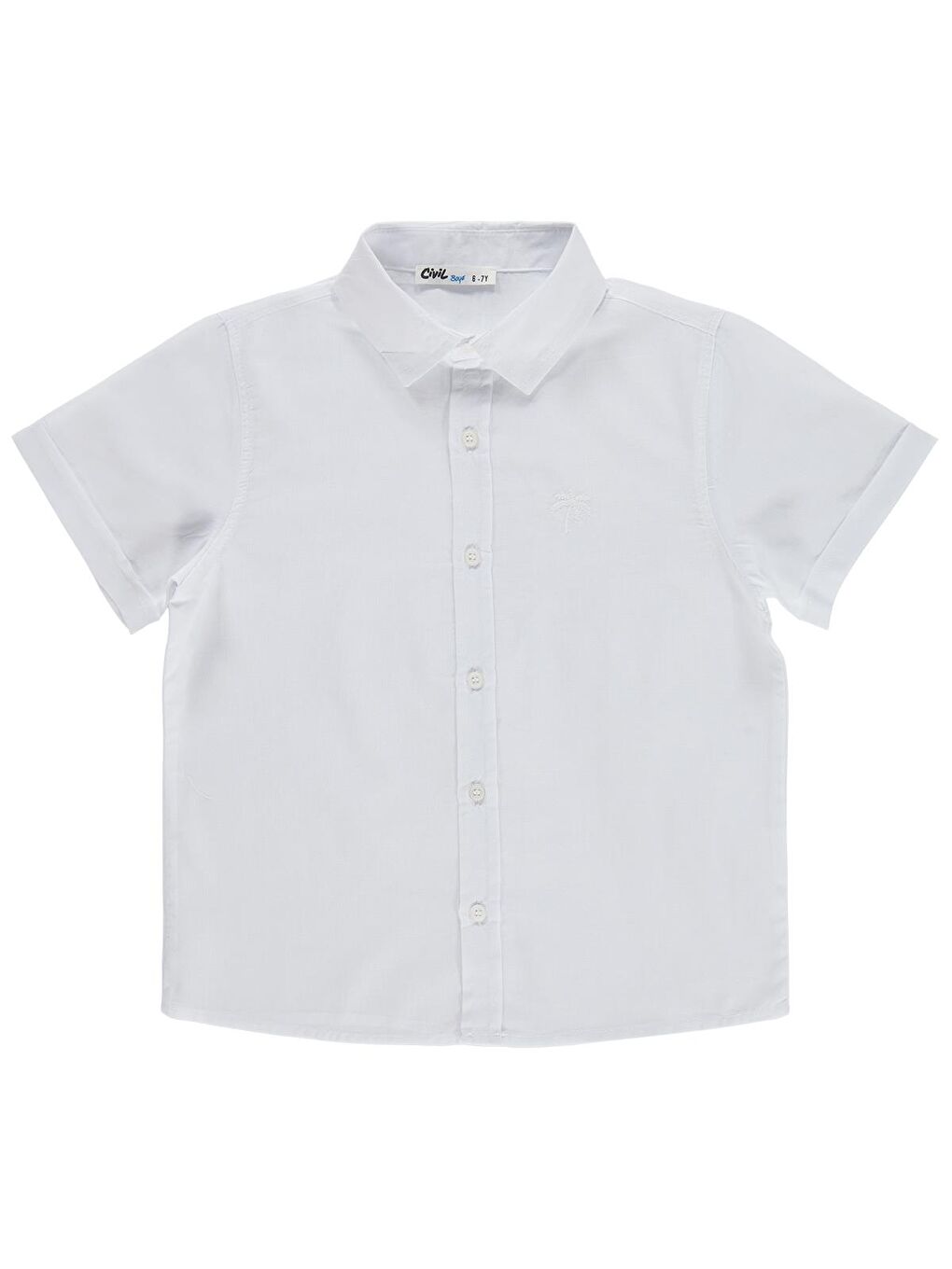 Boys Basic Kısa Kol 6-9 Yaş Gömlek - Beyaz