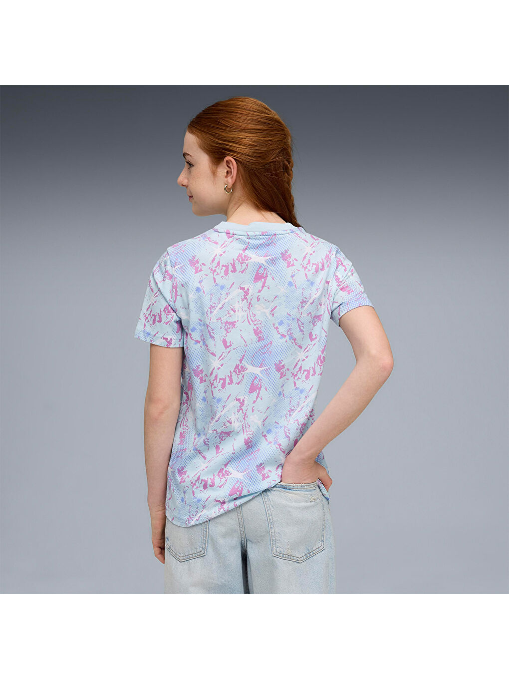 Tweenerverse Aop Kız Çocuk Mavi Tişört-1