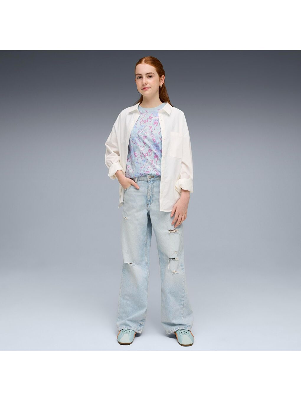 Tweenerverse Aop Kız Çocuk Mavi Tişört-2