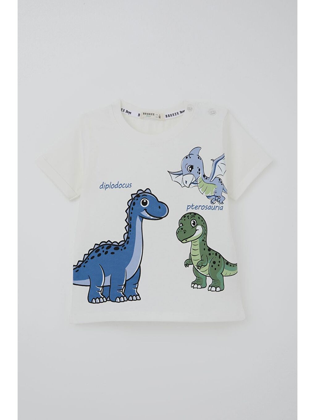 Erkek Çocuk Şortlu Takım Dinozor Macerası Ekru (1-4 Yaş)-1