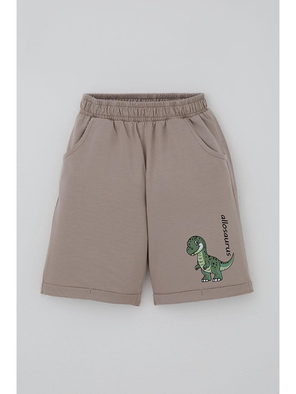 Erkek Çocuk Şortlu Takım Dinozor Macerası Ekru (1-4 Yaş)-2