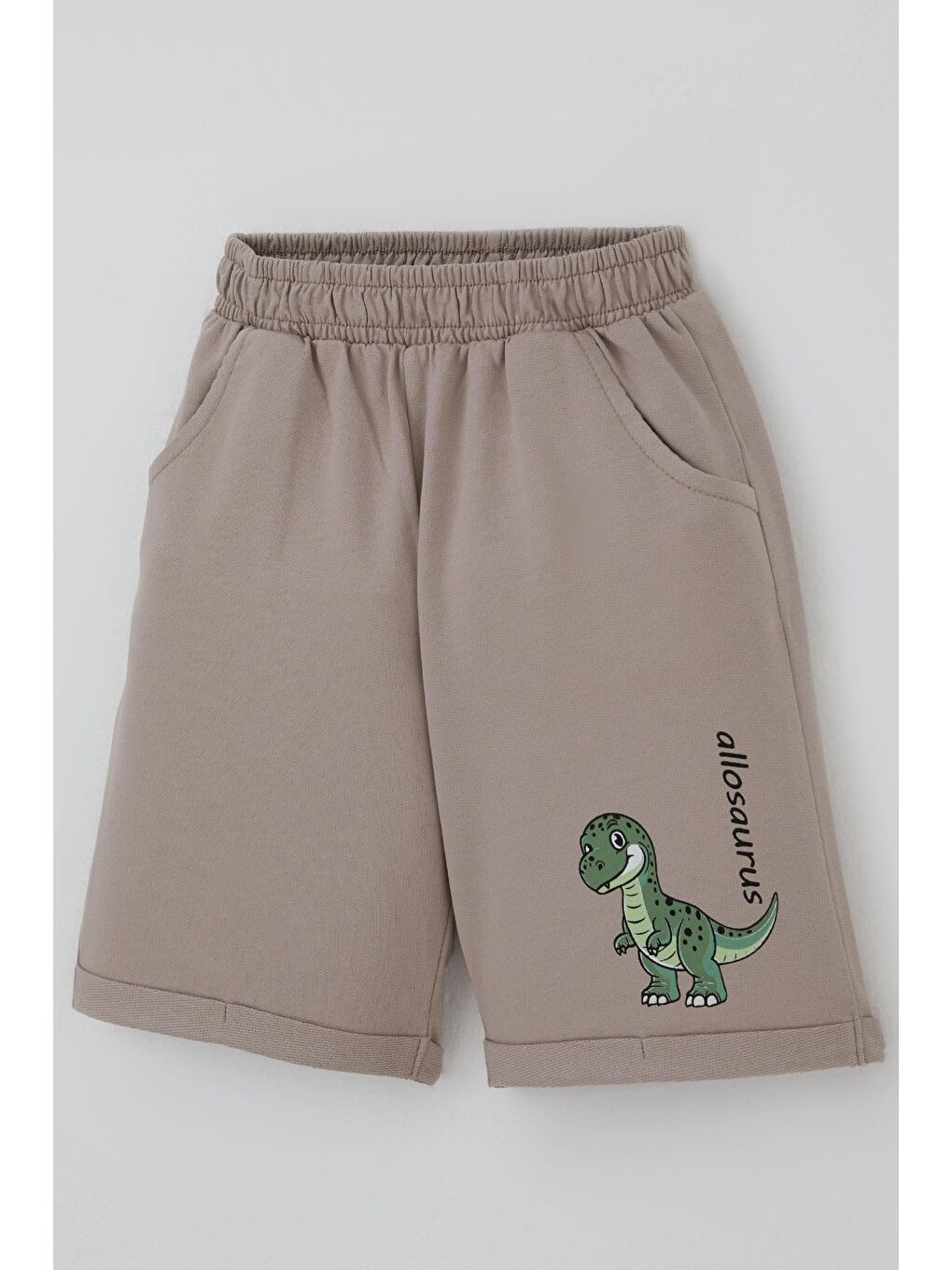 Erkek Çocuk Şortlu Takım Dinozor Macerası Ekru (1-4 Yaş)-6