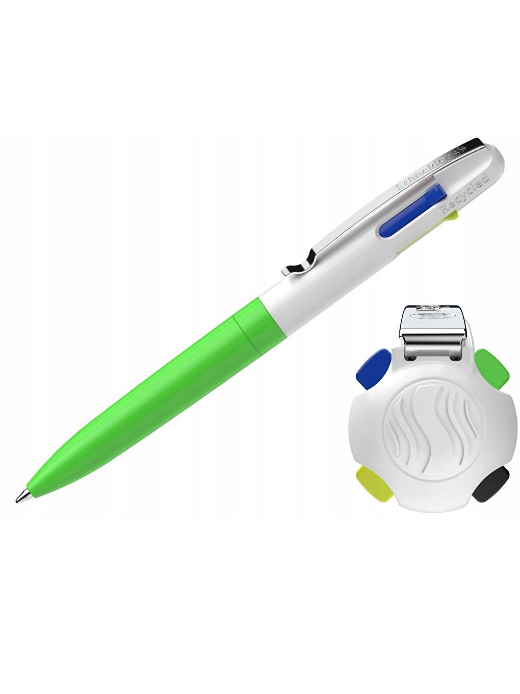 Take 4 Neon Fonksiyonlu Tükenmez Kalem 1.0 mm 4 Renk Yeşil-Beyaz Gövde 138124