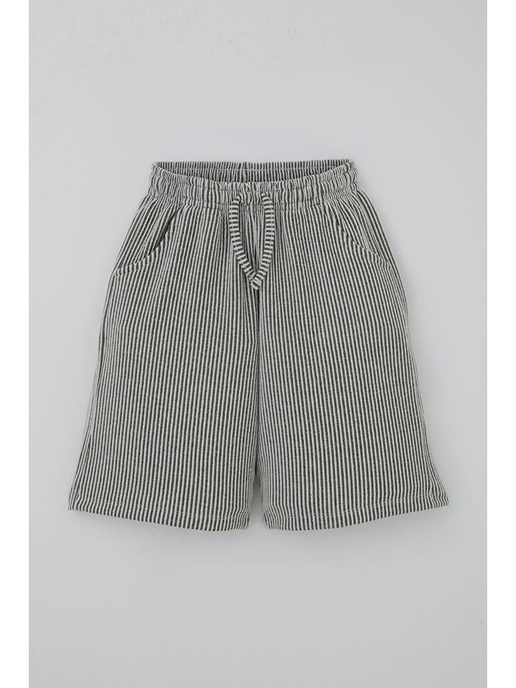 Erkek Çocuk Şortlu Takım Kolsuz Yazı Baskılı Şortu Çizgili Sarı (8-14 Yaş)-2