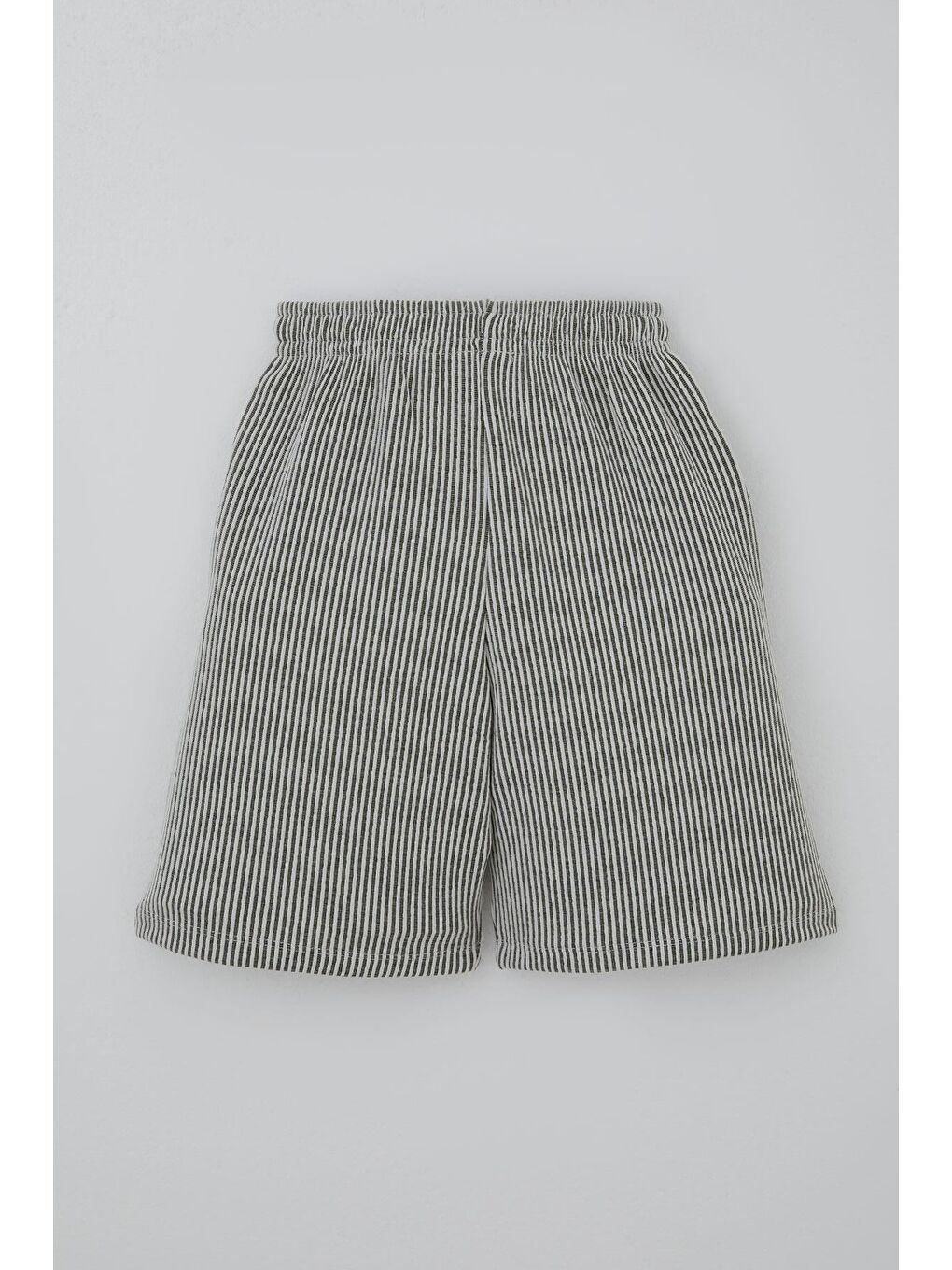 Erkek Çocuk Şortlu Takım Kolsuz Yazı Baskılı Şortu Çizgili Sarı (8-14 Yaş)-4