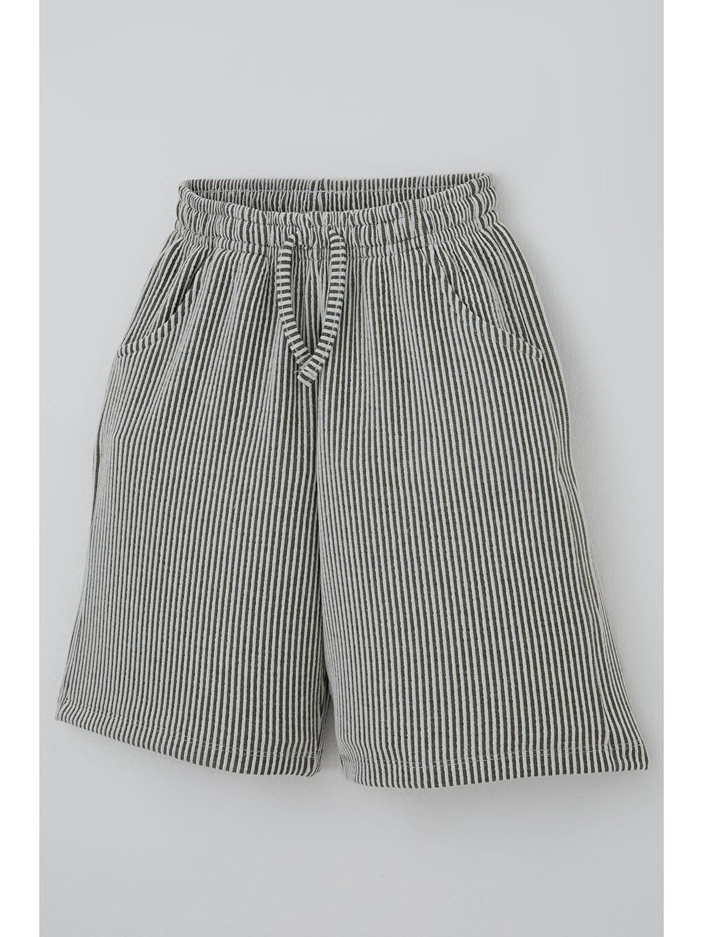 Erkek Çocuk Şortlu Takım Kolsuz Yazı Baskılı Şortu Çizgili Sarı (8-14 Yaş)-6