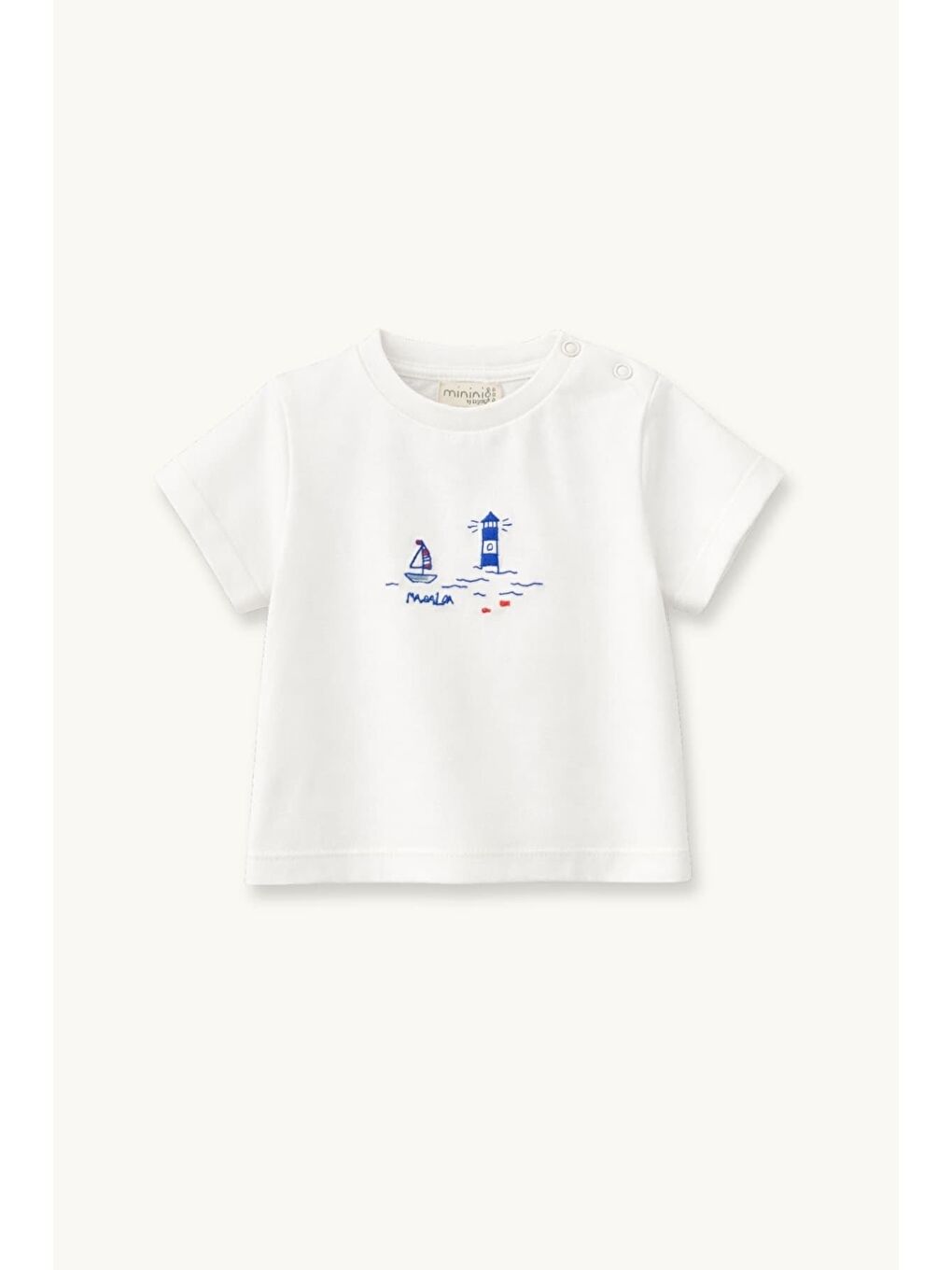 Erkek Çocuk Nakışlı T-Shirt  - Ekru