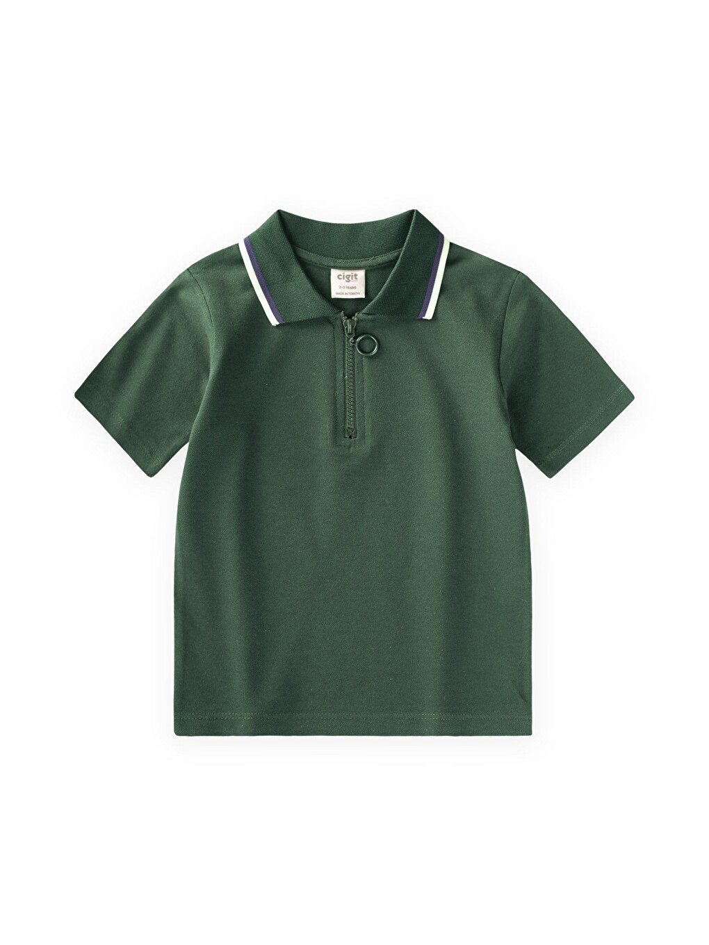 Polo Yaka T-Shirt 2-10 Yaş Haki Yeşil