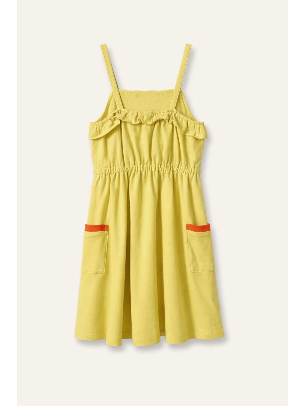 Kız Çocuk Nakışlı Örme Elbise  - Sarı-4