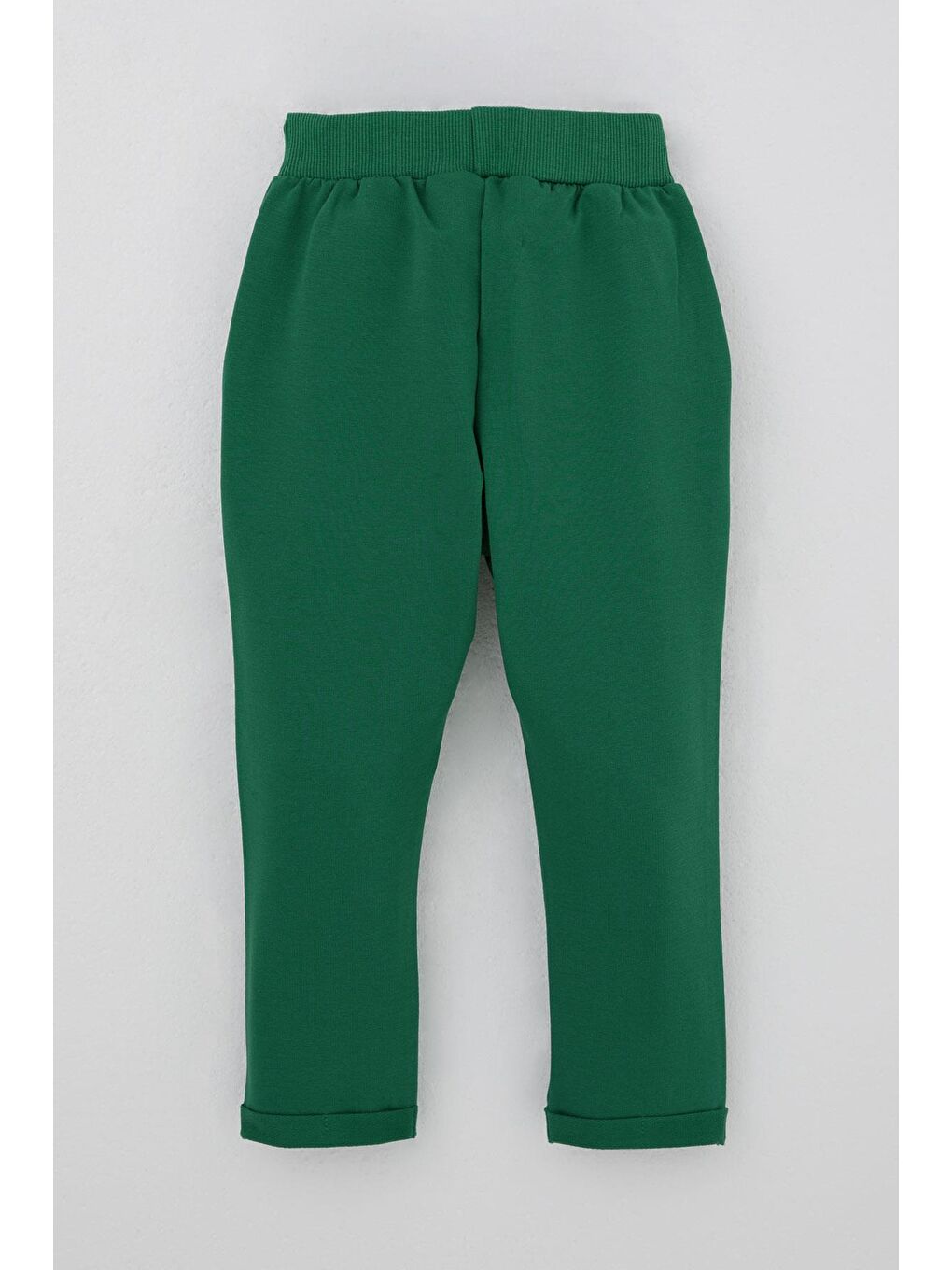 Erkek Bebek Eşofman Altı Ayıcık Armalı Düğme Aksesuarlı Koyu Yeşil (9 Ay-3 Yaş)-1