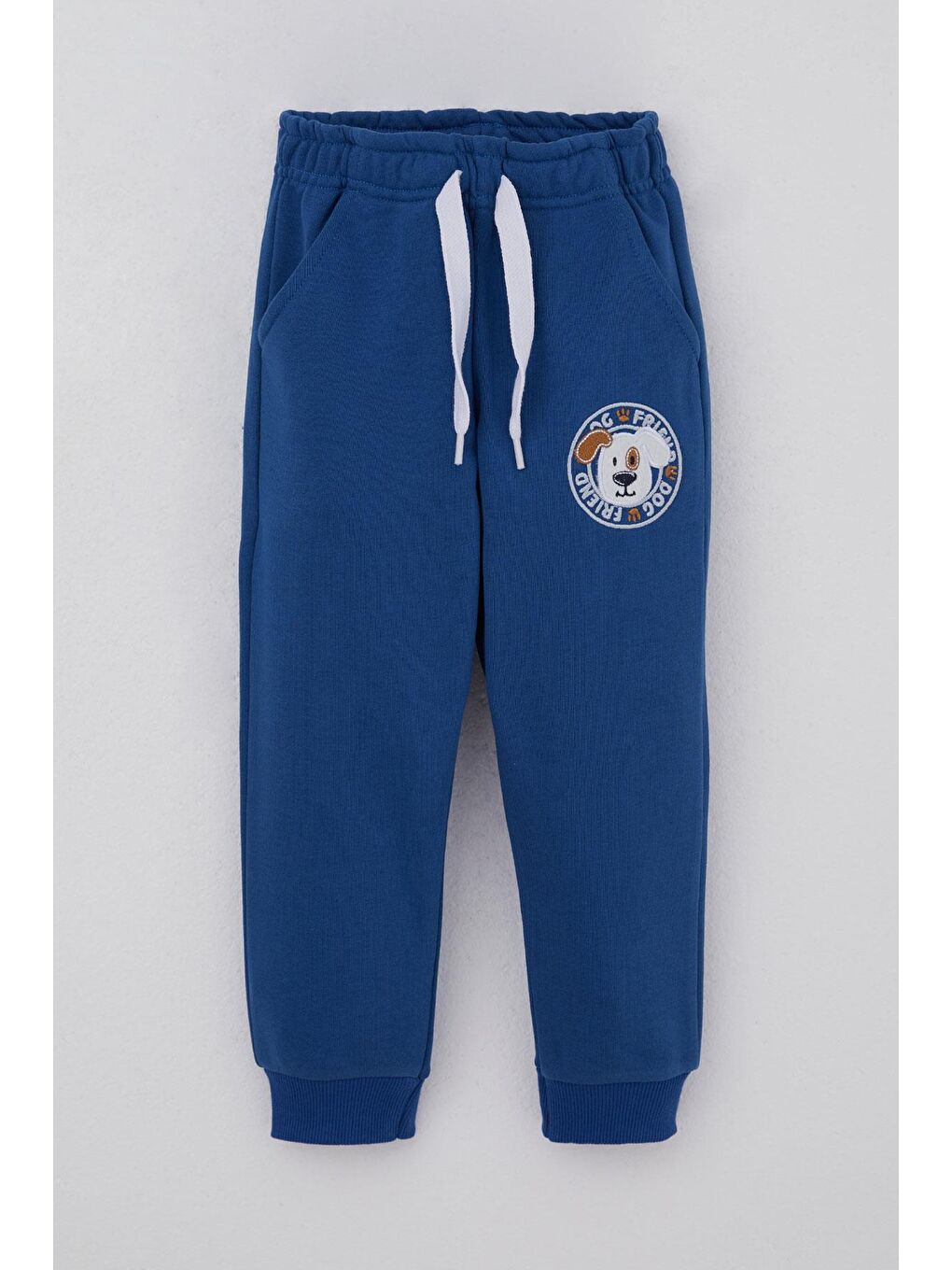 Erkek Bebek Alt Köpekçik Nakışlı Bağcık Aksesuarlı Saks Mavisi (1 Yaş)