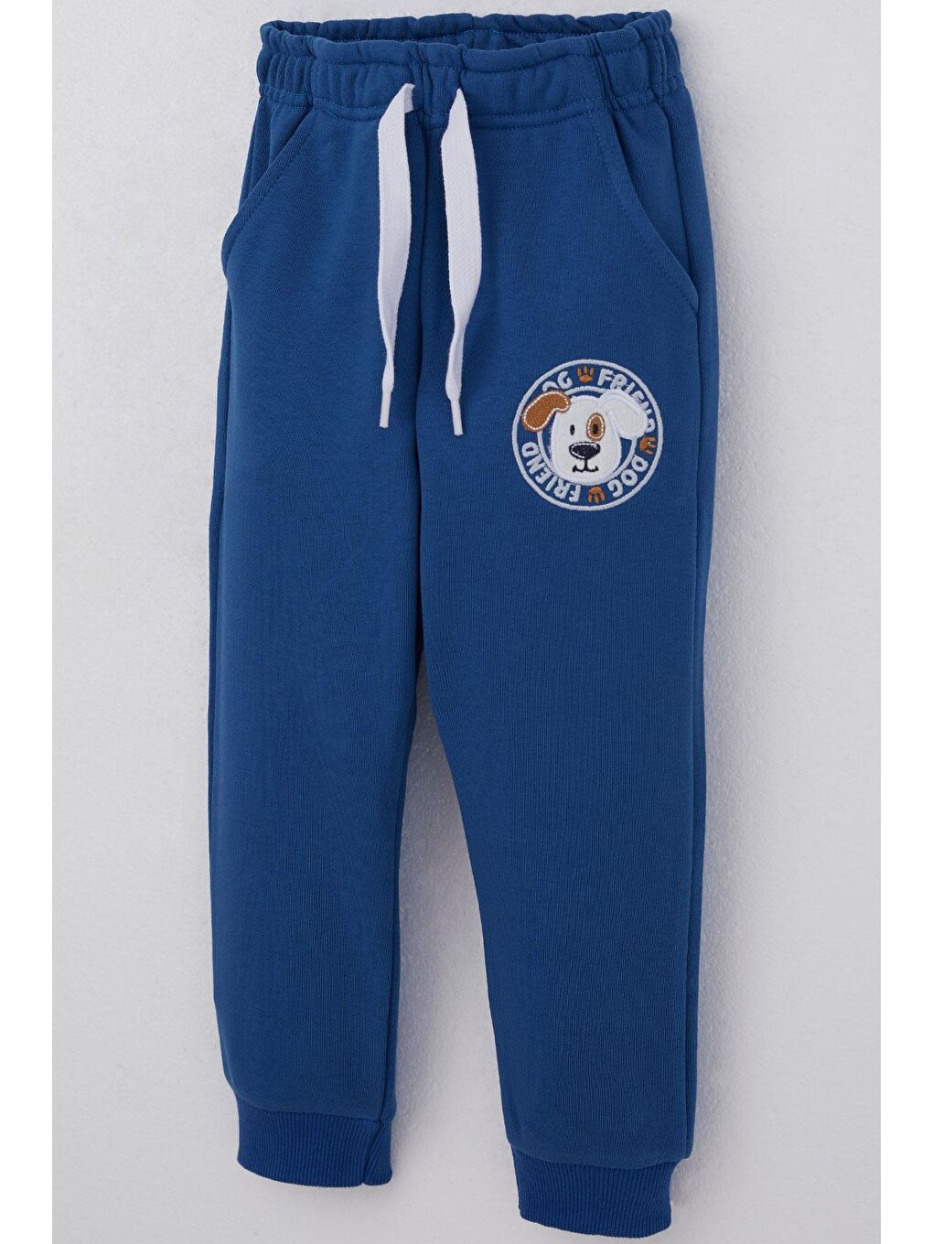 Erkek Bebek Alt Köpekçik Nakışlı Bağcık Aksesuarlı Saks Mavisi (1 Yaş)-2