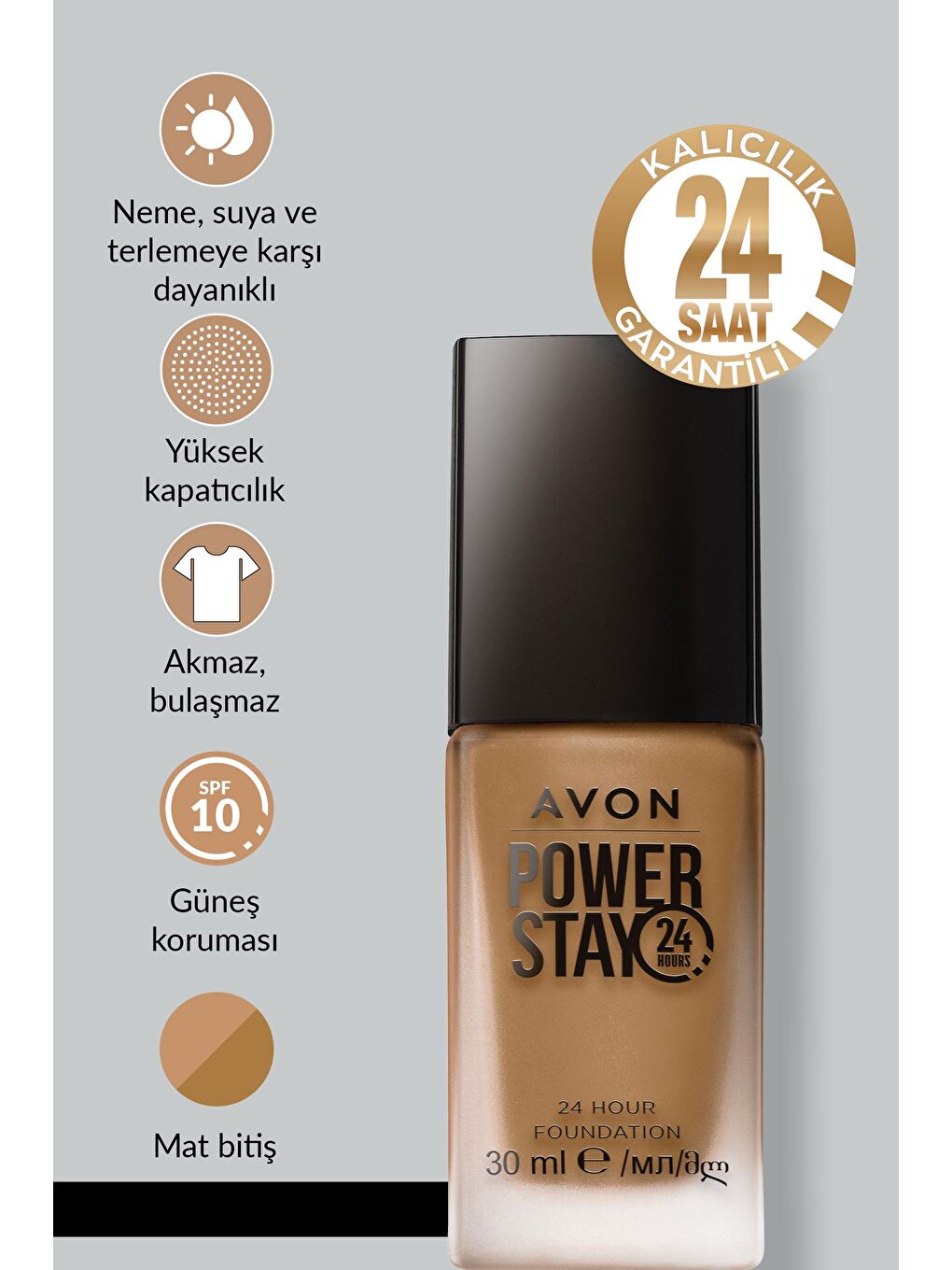 True Power Stay Mat Fondöten 30 Ml. Light Caramel-1