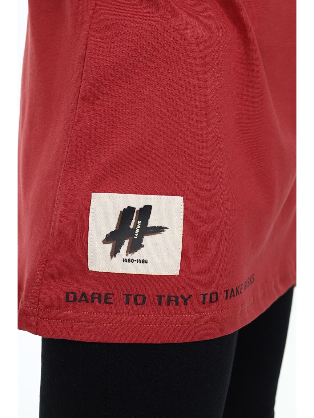 Kahverengi Erkek Çocuk Bisiklet Yaka Düşük Omuz Kısa Kollu Arma Detaylı  Baskılı Tişört  24498-3