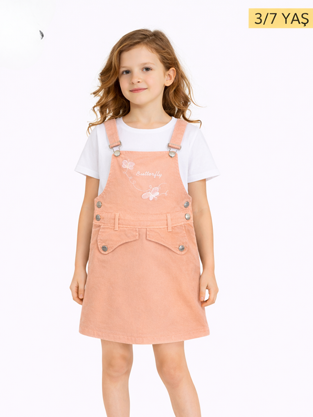 Pembe Somon Gabardin Kız Çocuk Tulum