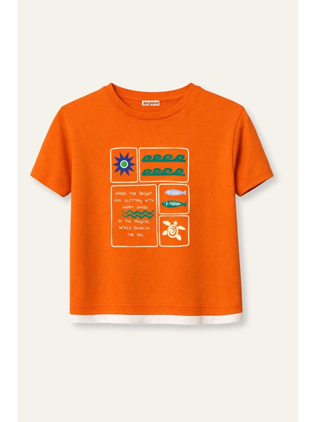 Erkek Çocuk Baskılı T-Shirt  - Turuncu-1