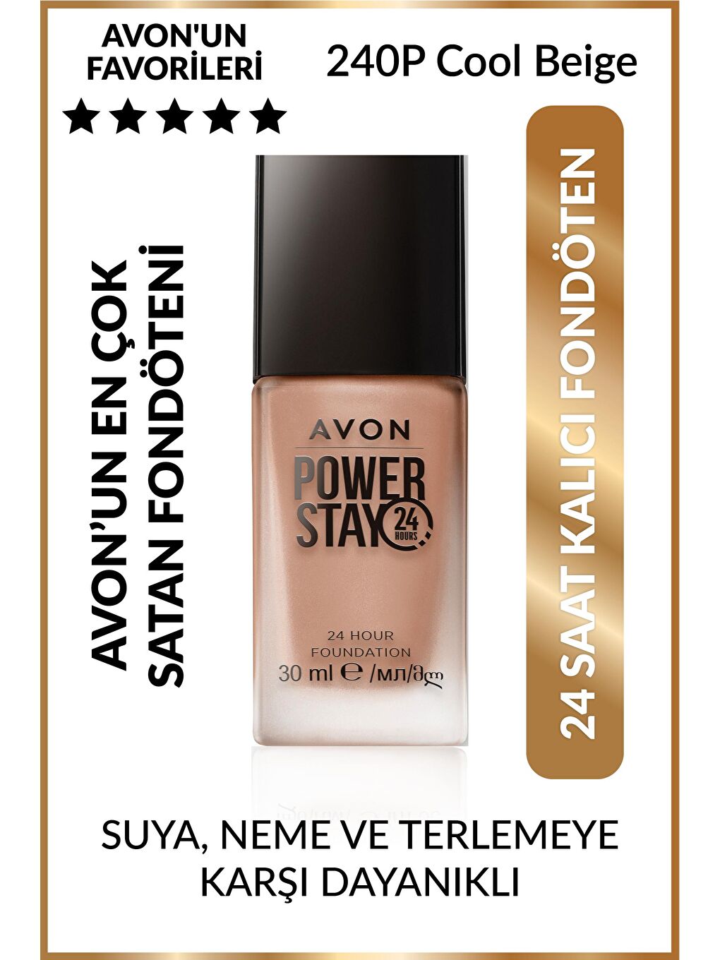 True Power Stay Mat Fondöten 30 Ml. Cool Beige