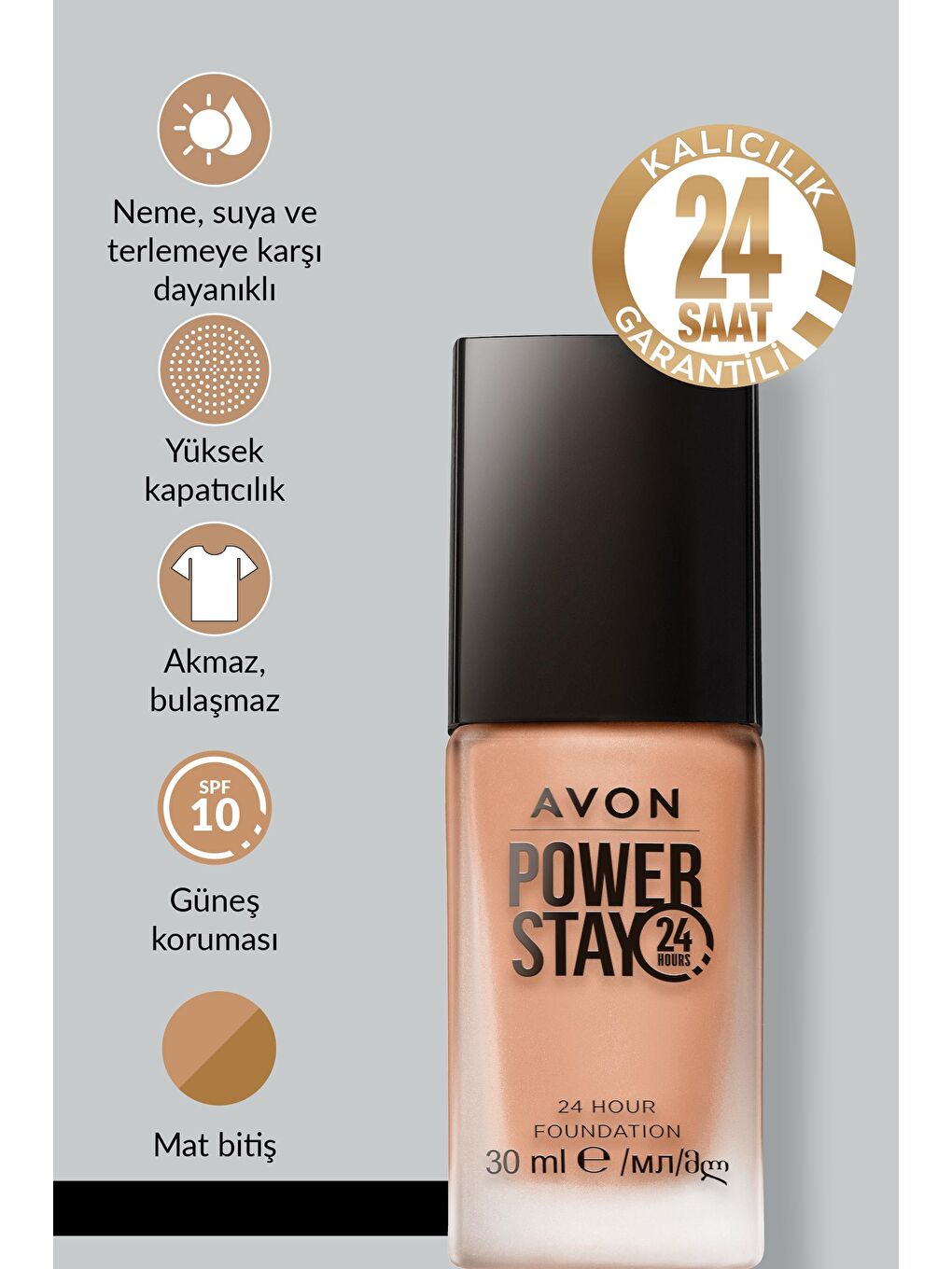 True Power Stay Mat Fondöten 30 Ml. Cool Beige-1