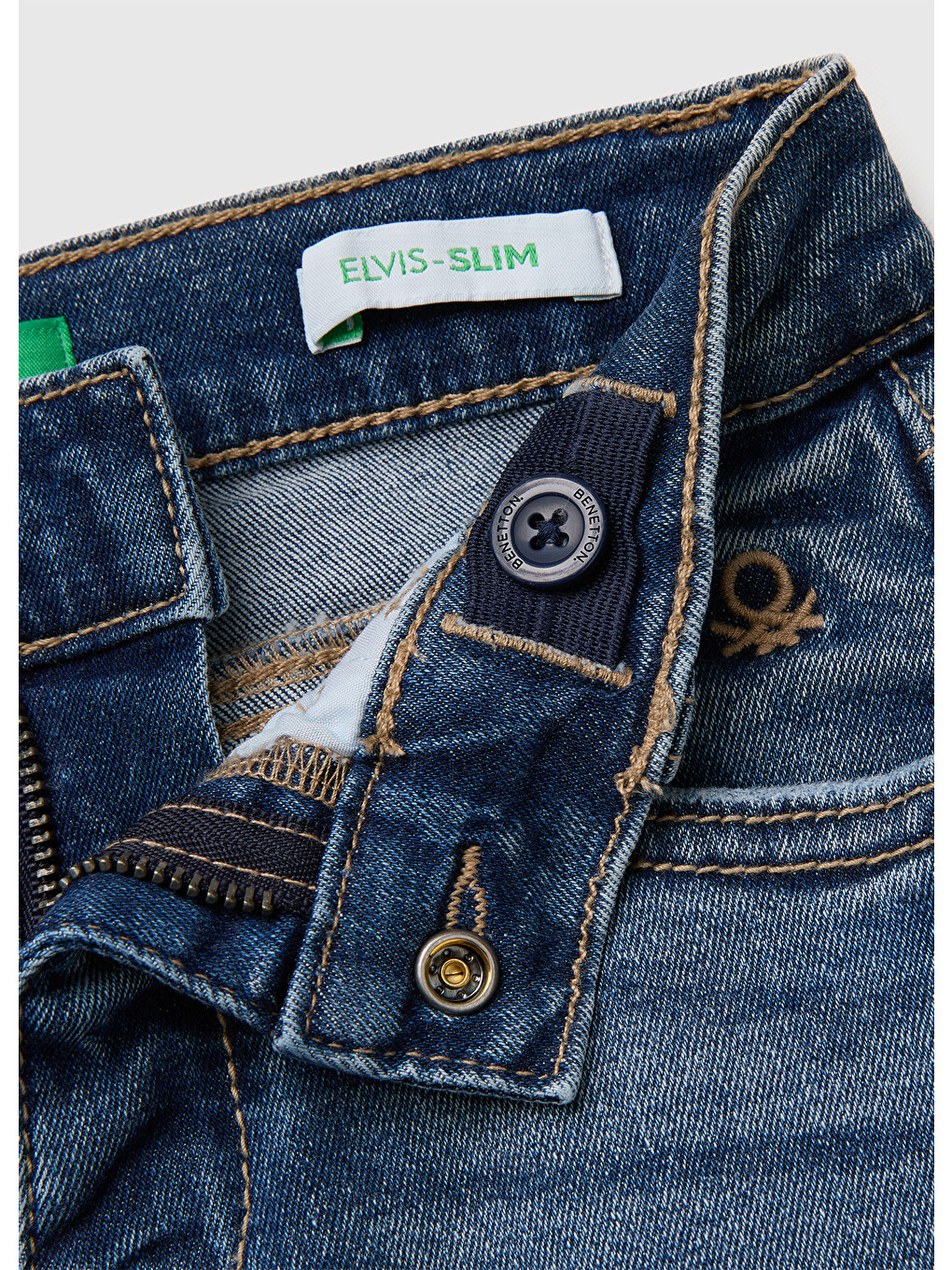 Mavi Erkek Bebek Koyu Denim Önü Logo İşlemeli Slim Fit Cepli Denim Pantolon-2