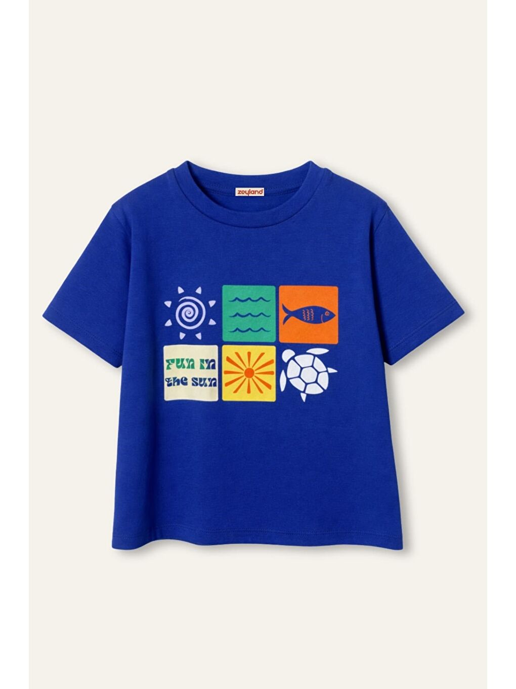 Mavi Erkek Çocuk Baskılı T-Shirt  - Sax-1