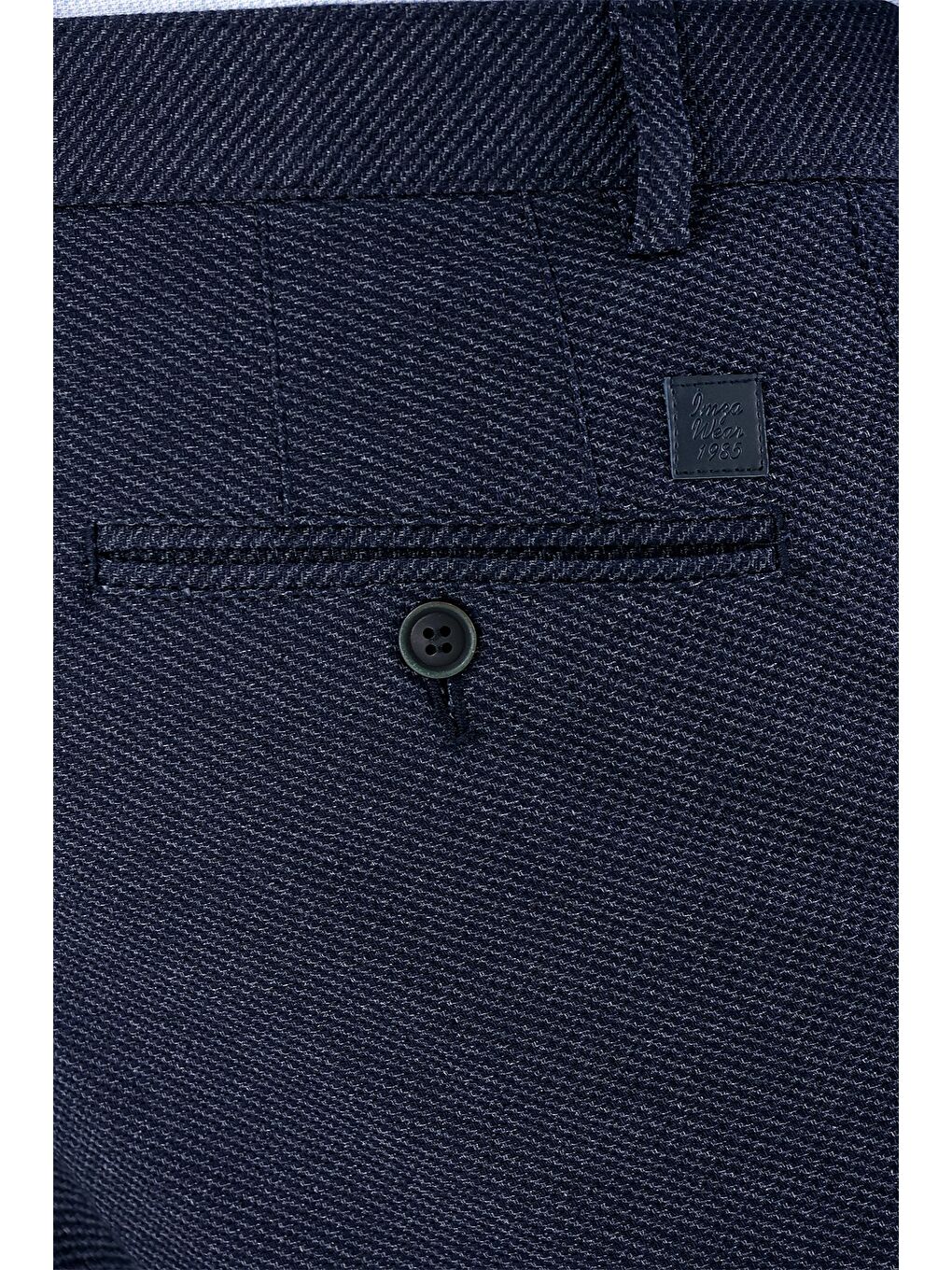 Koyu Lacivert Pamuklu Yandan Cepli Casual Slim Fit Chino Pantolon 1003235119-5