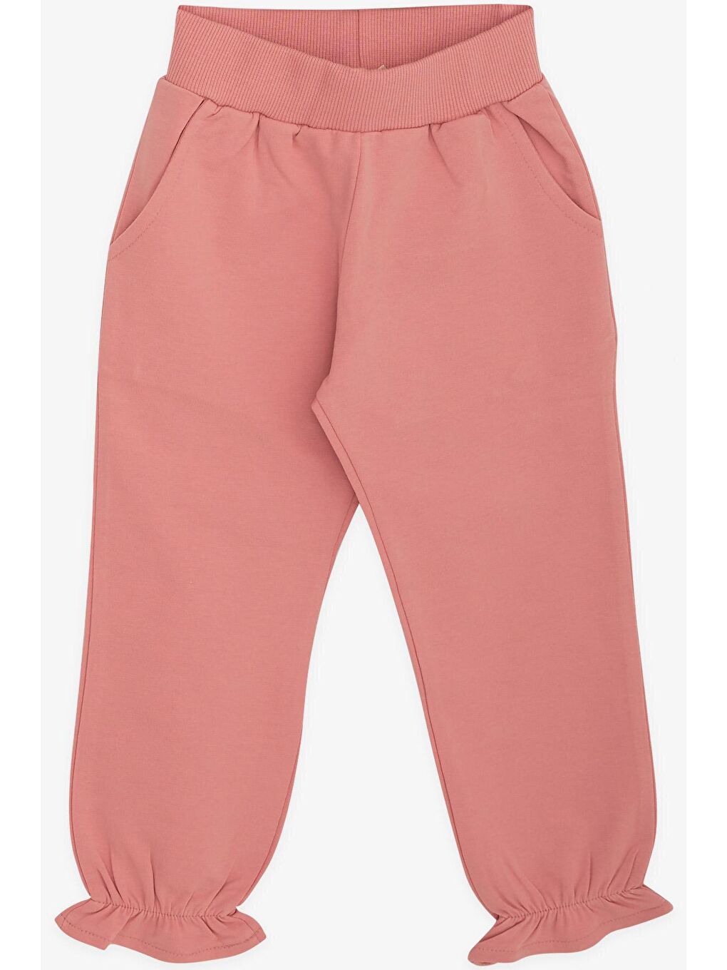 Pembe Kız Çocuk Taytlı Takım Güpürlü Gülkurusu (3-8 Yaş)-3