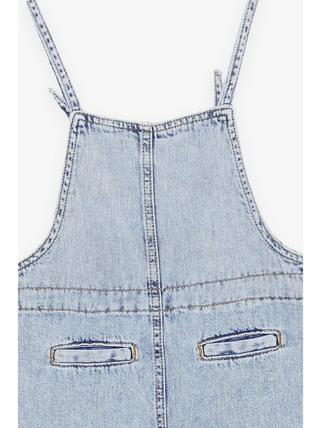 Kız Çocuk Jean Salopet Tulum Geniş Paça Çıtçıtlı Açık Mavi-9