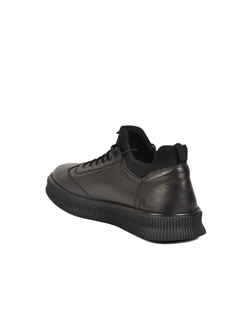 Siyah Hakiki Deri Büyük Numara Erkek Casual Ayakkabı 2517 M-3