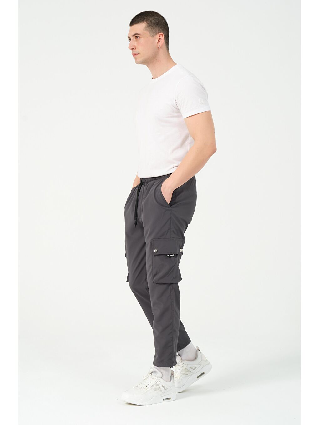 Stilkombin Füme Paraşüt Kumaş Çıtçıtlı Yan Cepli Kargo/Jogger Pantolon Alt BL 2082-70085 - 3